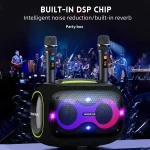 HOPESTAR Party Box 120W Karaoke Bluetooth Speaker with 2 Microphones - Image 6
