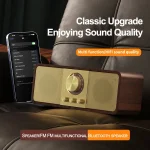 OneDer JY82 Wooden Retro Styling Wireless Speaker HIFI Classic FM Radio Support TF / U-Disk / AUX - Image 2