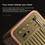 OneDer JY82 Wooden Retro Styling Wireless Speaker HIFI Classic FM Radio Support TF / U-Disk / AUX - Image 3