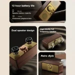 OneDer JY82 Wooden Retro Styling Wireless Speaker HIFI Classic FM Radio Support TF / U-Disk / AUX - Image 9