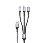 TOTU CB-5-3 3 in 1 17.5W USB to 8 Pin+Micro USB+USB-C/Type-C Multifunctional Data Cable, Length: 1.2m, CB-5-3