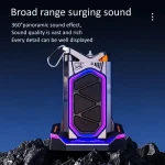 GQ-18 RGB Colorful Mech Mechanical Waterproof Wireless Bluetooth Desktop Subwoofer, with Dual Mic, Without Mic - Image 2