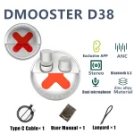 D MOOSTER D38 TWS Active Noise Reduction In-Ear Bluetooth Earphones Support APP Control, D38 - Image 2
