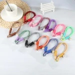 Dopamine Color Pearl Round Twist Rope Short Lanyard - Image 2
