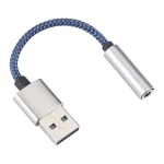 USB Male to 3.5mm Female Weave Texture Audio Adapter - Image 2