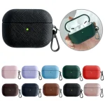 Cross Texture PU Leather Bluetooth Earphone Protective Case, For AirPods Pro 2, For AirPods 3 - Image 2