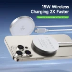 DUZZONA W18 15W Qi2 MagSafe Magnetic Suction Wireless Charger, W18 - Image 3