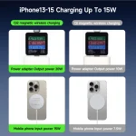 DUZZONA W18 15W Qi2 MagSafe Magnetic Suction Wireless Charger, W18 - Image 6