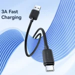 USAMS US-SJ698 USB to USB-C / Type-C 3A Striped Fast Charge Data Cable, 2m - Image 3