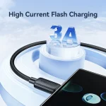 USAMS US-SJ698 USB to USB-C / Type-C 3A Striped Fast Charge Data Cable, 2m - Image 4