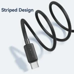 USAMS US-SJ698 USB to USB-C / Type-C 3A Striped Fast Charge Data Cable, 2m - Image 5