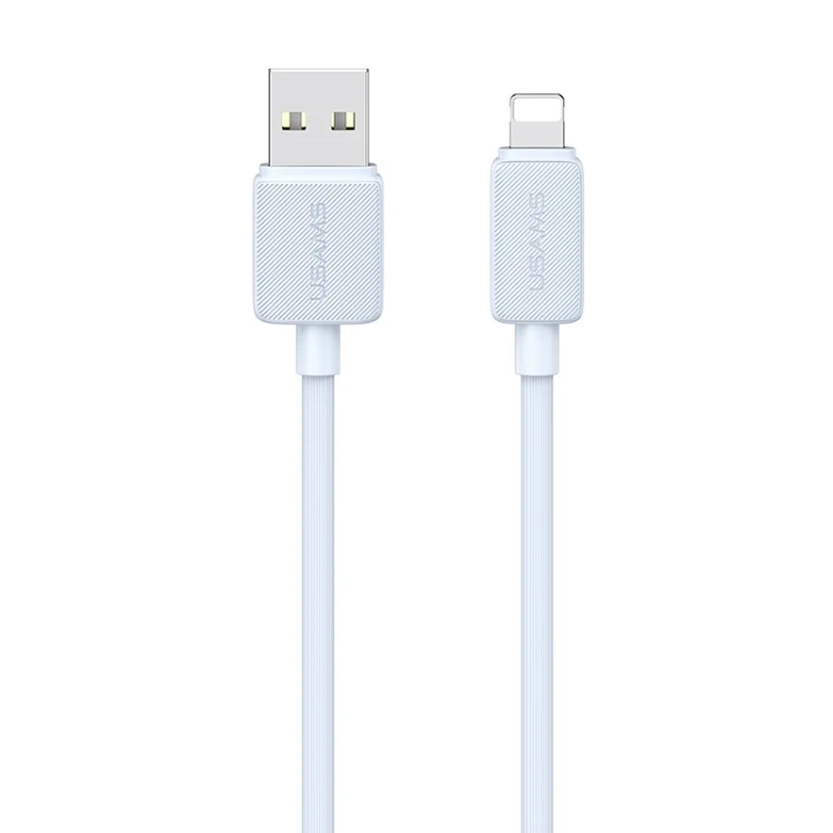USAMS US-SJ694 USB to 8 Pin 2.4A Striped Fast Charge Data Cable, 1m, 2m, 3m