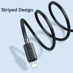 USAMS US-SJ697 USB-C / Type-C to 8 Pin 30W Striped Fast Charge Data Cable, 1m, 2m, 3m - Image 7