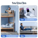 USAMS US-SJ697 USB-C / Type-C to 8 Pin 30W Striped Fast Charge Data Cable, 1m, 2m, 3m - Image 8