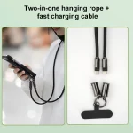 Data Cable Phone Anti-lost Crossbody Lanyard, Length: 1.2m, Type-C to 8 Pin Silicone, Type-C to Type-C Silicone - Image 4