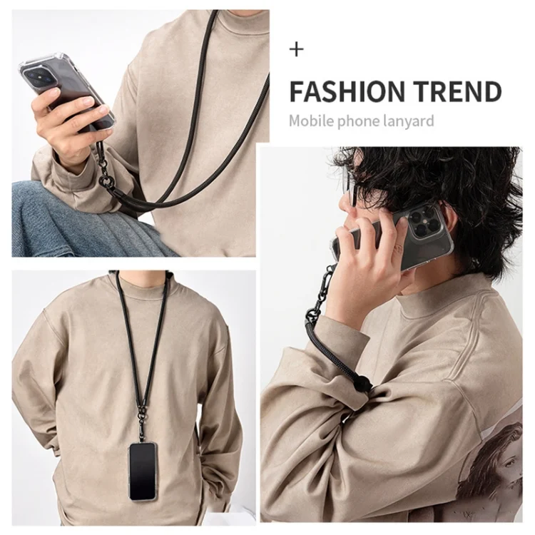EDA0064561_B4.webp 8mm Solid Color Adjustable Phone Anti-lost Neck Chain Nylon Crossbody Lanyard, Adjustable Length: about 75-135cm - Image 5