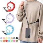 10mm Solid Color Adjustable Phone Anti-lost Neck Chain Nylon Crossbody Lanyard, Adjustable Length: about 75-135cm - Image 2