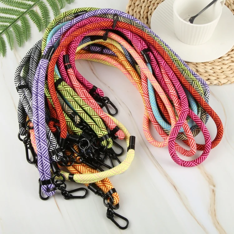 EDA0064567_B6.webp 8mm Twill Texture Adjustable Phone Anti-lost Neck Chain Nylon Crossbody Lanyard, Adjustable Length: about 75-135cm - Image 7