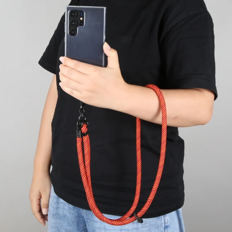 EDA0064567_B7.webp 8mm Twill Texture Adjustable Phone Anti-lost Neck Chain Nylon Crossbody Lanyard, Adjustable Length: about 75-135cm - Image 8