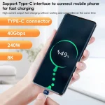 240W 40Gbps USB-C / Type-C to Type-C Flexible FPC Charging Data Cable, Length: 13.3cm, Type-C to Type-C 40Gbps - Image 4