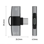 2 in 1 USB-C / Type-C to Dual USB-C / Type-C T-Type Audio Mobile Phone Charging Adapter, Type-C to Dual Type-C - Image 2