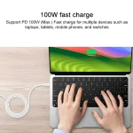 MOMAX 100W DC28 USB-C/Type-C to USB-C/Type-C Braided Data Cable, Length: 2m - Image 7