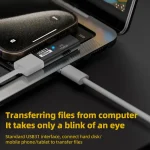 2 in 1 10Gbps PD 100W USB-C / Type-C Charging Side-bend Transfer Adapter - Image 4