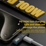 2 in 1 10Gbps PD 100W USB-C / Type-C Charging Side-bend Transfer Adapter - Image 5