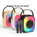 NewRixing NR168W Portable Colorful Bluetooth Speaker Home Dual Mic Karaoke Speaker - Image 2