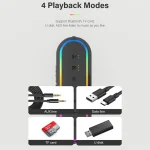 Xdobo X8 III BT5.3 IPX7 Wireless Speaker with RGB Light, Support Bluetooth/TF Card/USB/AUX, X8 III - Image 5