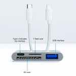 4 in 2 USB-C / Type-C + 8 Pin Interface Multi-function Card Reader, 4 in 2 Type-C + 8 Pin - Image 2