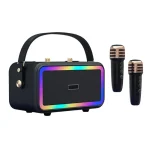 M3201 Portable Colorful Bluetooth Speaker Home Retro Karaoke Dual-Mic Speaker