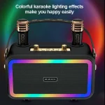 M3201 Portable Colorful Bluetooth Speaker Home Retro Karaoke Dual-Mic Speaker - Image 2