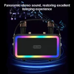 M3201 Portable Colorful Bluetooth Speaker Home Retro Karaoke Dual-Mic Speaker - Image 3