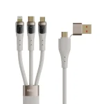 ROCK G20 Two to Three 5A USB+Type-C to 8 Pin+Type-C+Micro USB Fast Charging Data Cable, Length: 1.5m, 2 to 3