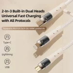 ROCK G20 Two to Three 5A USB+Type-C to 8 Pin+Type-C+Micro USB Fast Charging Data Cable, Length: 1.5m, 2 to 3 - Image 2
