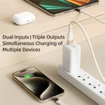 ROCK G20 Two to Three 5A USB+Type-C to 8 Pin+Type-C+Micro USB Fast Charging Data Cable, Length: 1.5m, 2 to 3 - Image 3