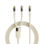 ROCK G20 2 in 1 5A USB-C/Type-C to USB-C/Type-C+8 Pin Transparent Fast Charging Data Cable, Length: 1.5m, 2 in 1