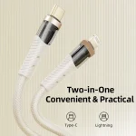 ROCK G20 2 in 1 5A USB-C/Type-C to USB-C/Type-C+8 Pin Transparent Fast Charging Data Cable, Length: 1.5m, 2 in 1 - Image 2