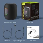 Zealot S64 Shocking Sound Super Subwoofer Bluetooth Speaker with RGB Light, S64 - Image 11