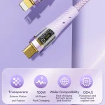 ROCK G20 1.5m 100W 3 in 1 USB-C / Type-C Fast Charging Data Cable - Image 3