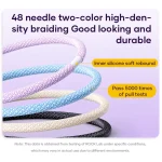 ROCK G20 1.5m 100W 3 in 1 USB-C / Type-C Fast Charging Data Cable - Image 8