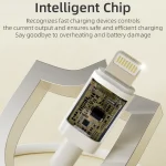 ROCK P8 Prime Series 1m USB Fast Charging Data Cable, 2.4A 8 Pin, 2A USB-C / Type-C - Image 4