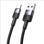 USAMS SJ718 3A USB to USB-C/Type-C Aluminum Alloy Data Cable, Length: 1.2m, SJ718 - Image 2