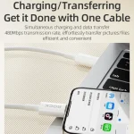 ROCK P8 Prime Series 1m USB-C / Type-C Fast Charging Data Cable, PD27W 8 Pin, PD60W USB-C / Type-C - Image 4