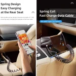 ROCK RCB0877 PD 60W USB-C / Type-C to USB-C / Type-C Spring Coil Fast Charge Data Cable, Length:1.5m - Image 5