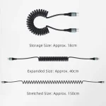 ROCK RCB0877 PD 60W USB-C / Type-C to USB-C / Type-C Spring Coil Fast Charge Data Cable, Length:1.5m - Image 6