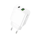 ROCK T43 PD 20W Dual Port USB-A+USB-C / Type-C Charger Adapter, EU Plug