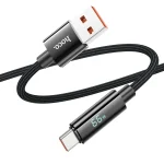 hoco U125 Benefit 1.2m 5A USB to Type-C Fast Charging Data Cable with Display, 6942007611916