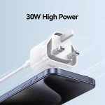 USAMS CC253 30W USB-C / Type-C GaN Fast Charger, UK Plug, CC253 - Image 4